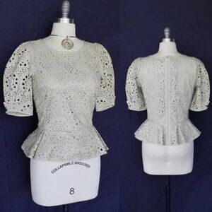 Ralph LAUREN Collection RRL POLO leather Laser cut Doily tunic dress top Aztec 6